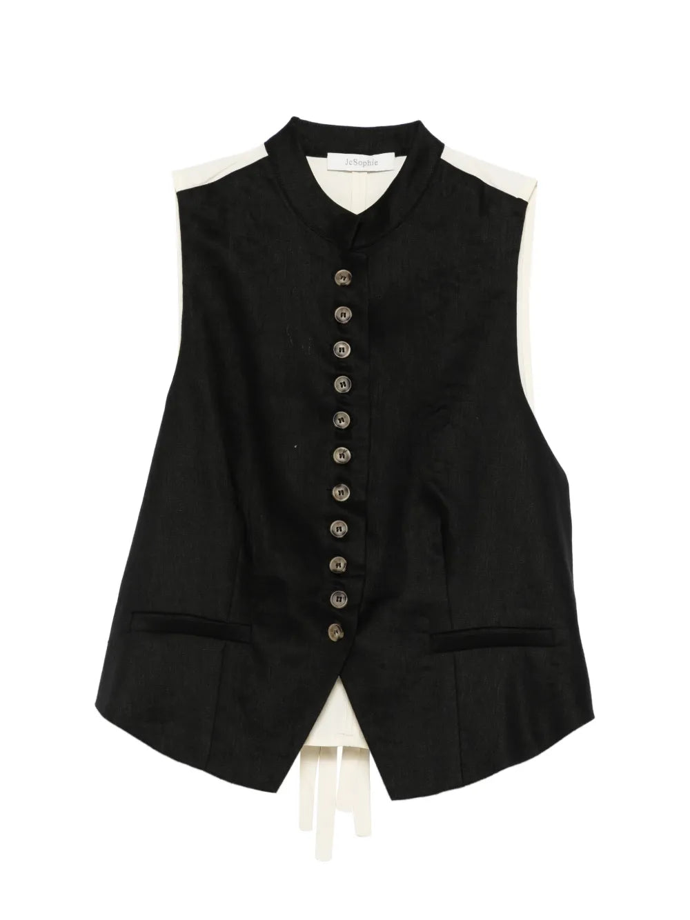 Linnea button collarless top