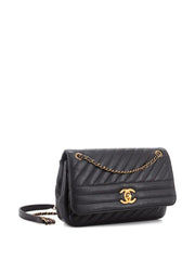 CC Flap Bag Diagonal Quilted Goatskin Medium shoulder bag