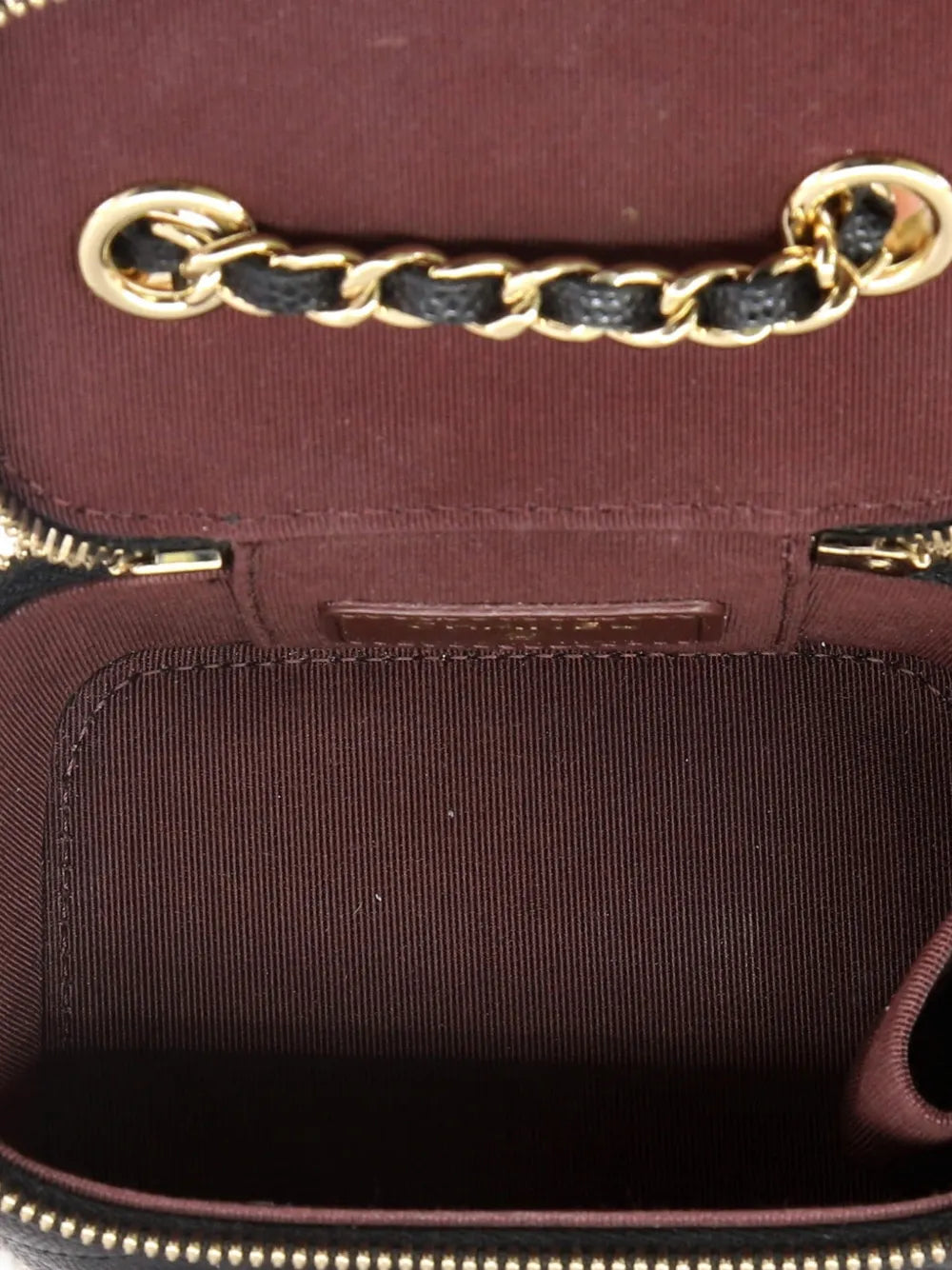 Classic Vanity Case with Chain Quilted Caviar Mini pouch