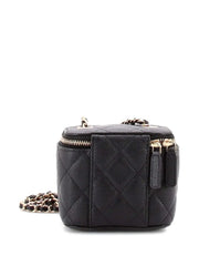 Classic Vanity Case with Chain Quilted Caviar Mini pouch