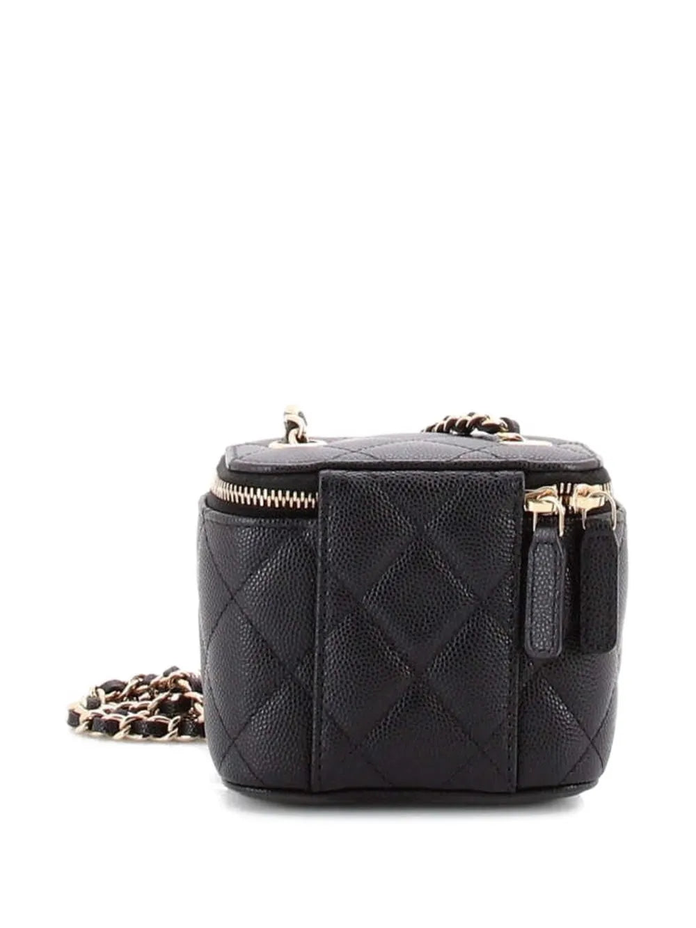 Classic Vanity Case with Chain Quilted Caviar Mini pouch