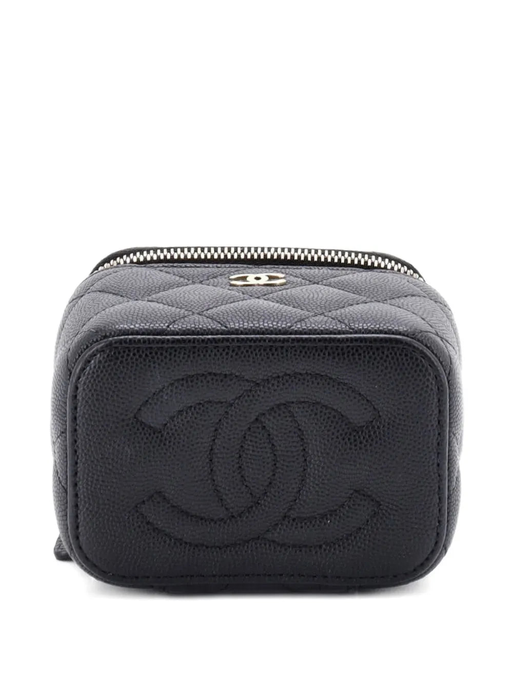 Classic Vanity Case with Chain Quilted Caviar Mini pouch