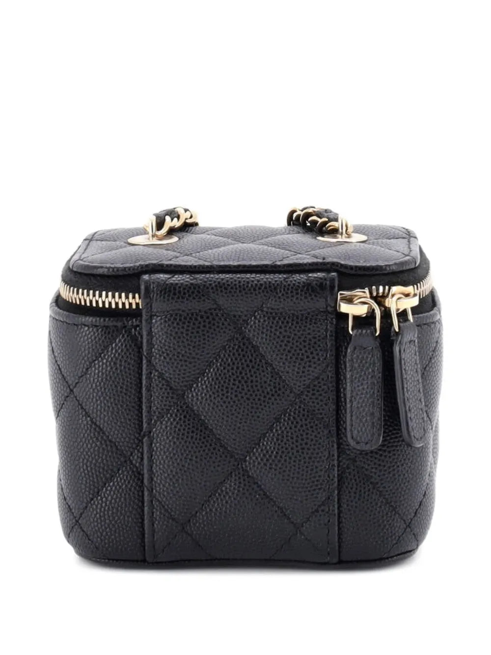 Classic Vanity Case with Chain Quilted Caviar Mini pouch