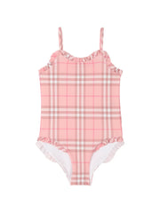 ruffle trim Check swimsuit