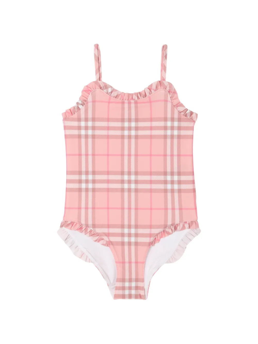 ruffle trim Check swimsuit