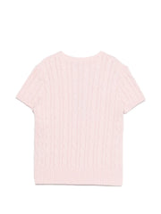 cable-knit pocket T-Shirt