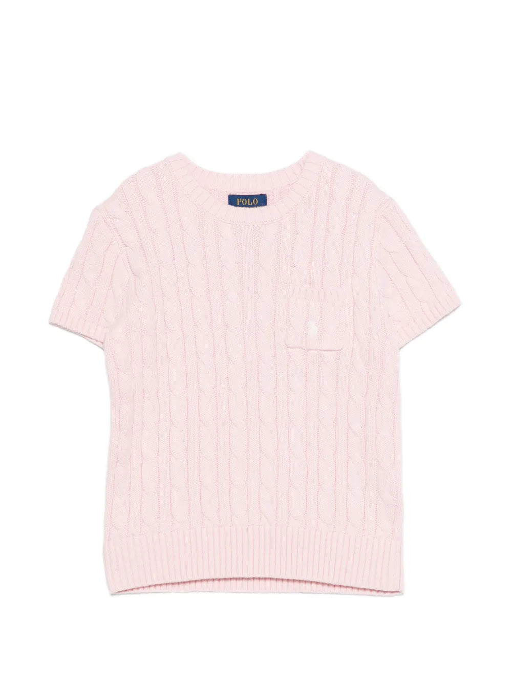cable-knit pocket T-Shirt