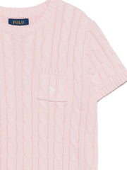 cable-knit pocket T-Shirt