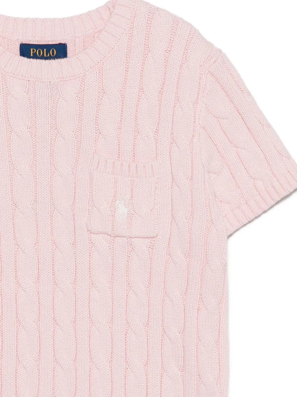 cable-knit pocket T-Shirt