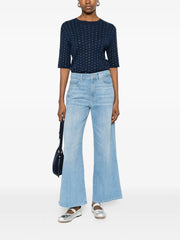 Wide-leg denim jeans