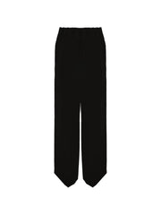 elasticated-waistband straight-leg trousers