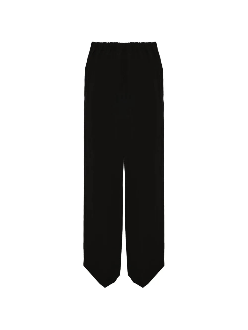 elasticated-waistband straight-leg trousers