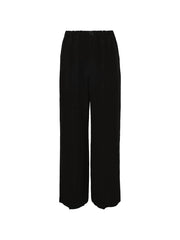 elasticated-waistband straight-leg trousers
