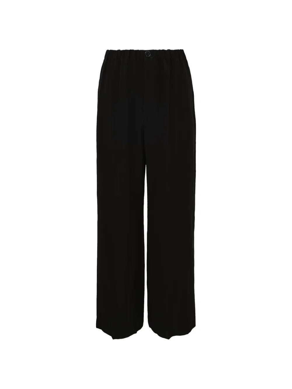 elasticated-waistband straight-leg trousers