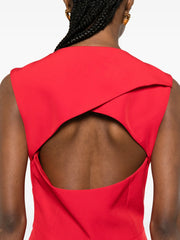 V-neck pleated dress