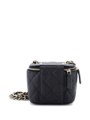 Classic Vanity Case with Chain Quilted Caviar Mini pouch