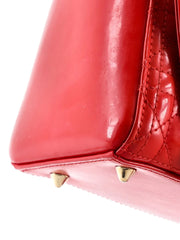 Lady Dior Bag Cannage Quilt Patent Medium satchel