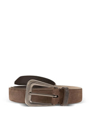 embellished buckle suede belt