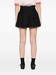 buckle pleated mini skirt