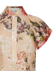 Standout puffed-sleeve floral-print top