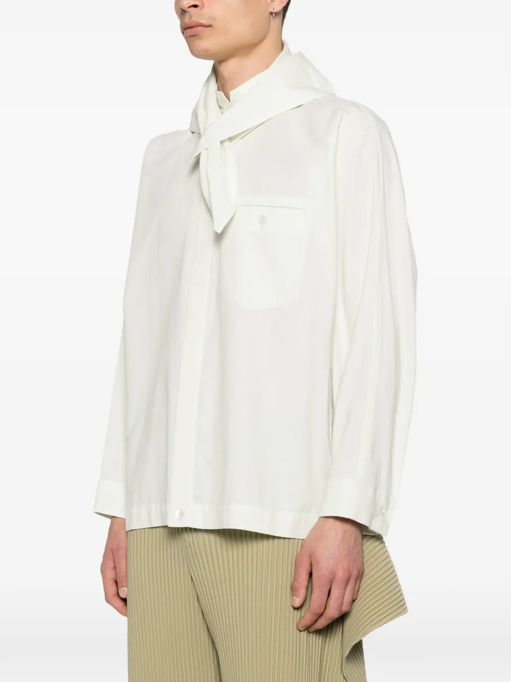 long-sleeve scarf shirt