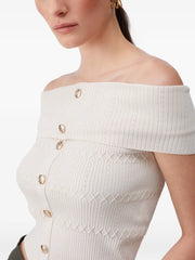 bardot-neck top