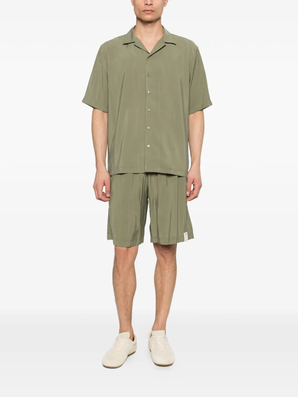 camp-collar short-sleeve shirt