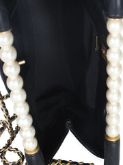 2021-2025 small CC Pearls Bar Handle Shopping quilted bag