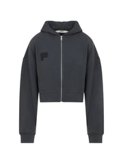 logo-embroidered zip-up Hoodie