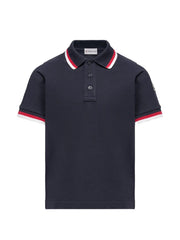 striped trim polo shirt