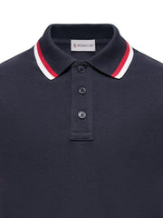 striped trim polo shirt
