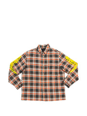 check embroidered flannel jacket