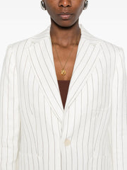 striped single-breasted jacket