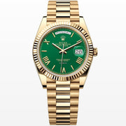 Rolex | Day-Date | 228238 | Rose gold | 40 mm | Yellow gold | Green | Automatic