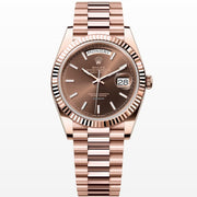 Rolex | Day-Date | 228235 | Yellow gold | 40 mm | Rose gold | Brown | Automatic