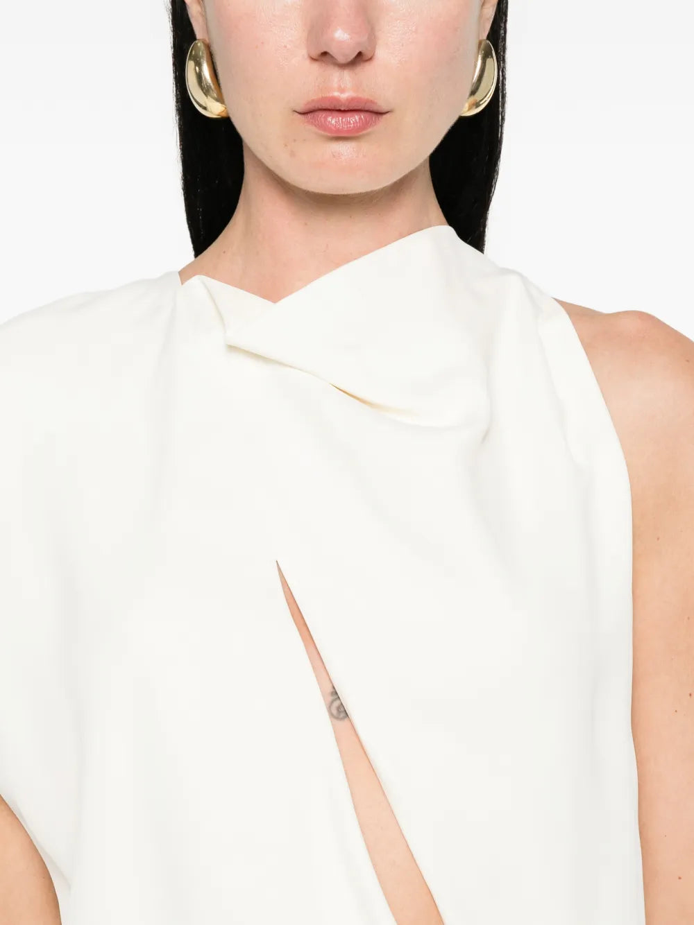 draped midi dress