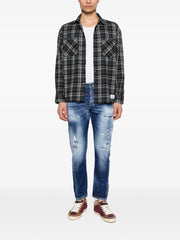distressed-effect jeans