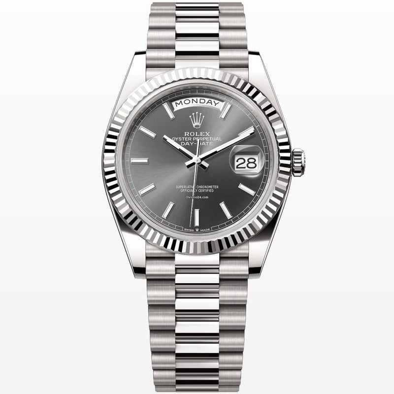 Rolex | Day-Date | 228239 | White gold | 40 mm | White gold | Grey | Automatic