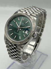 Rolex | Datejust | 126234 | White gold | 36 mm | Steel | Green | Automatic