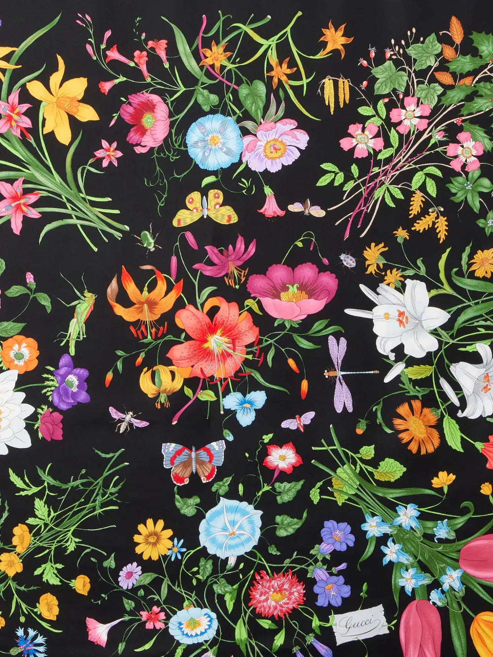 Floral-Print Silk Scarf