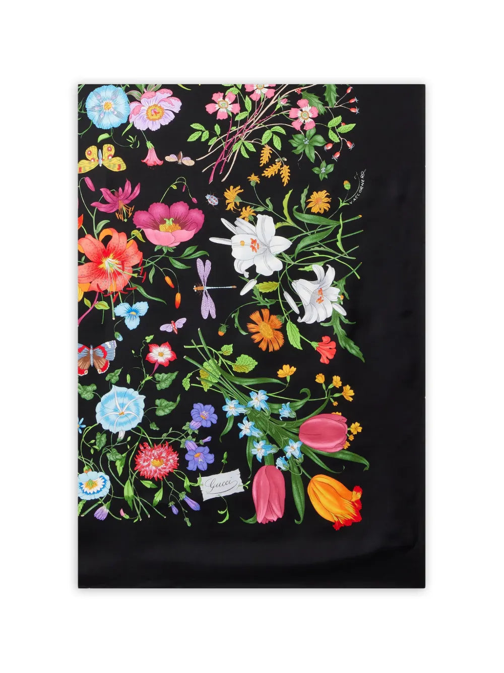 Floral-Print Silk Scarf
