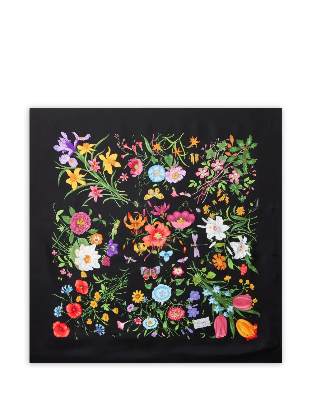 Floral-Print Silk Scarf