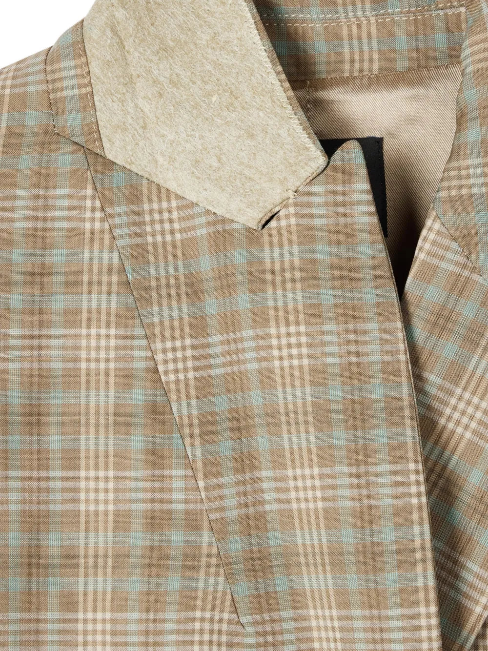 checked double-breasted blazer