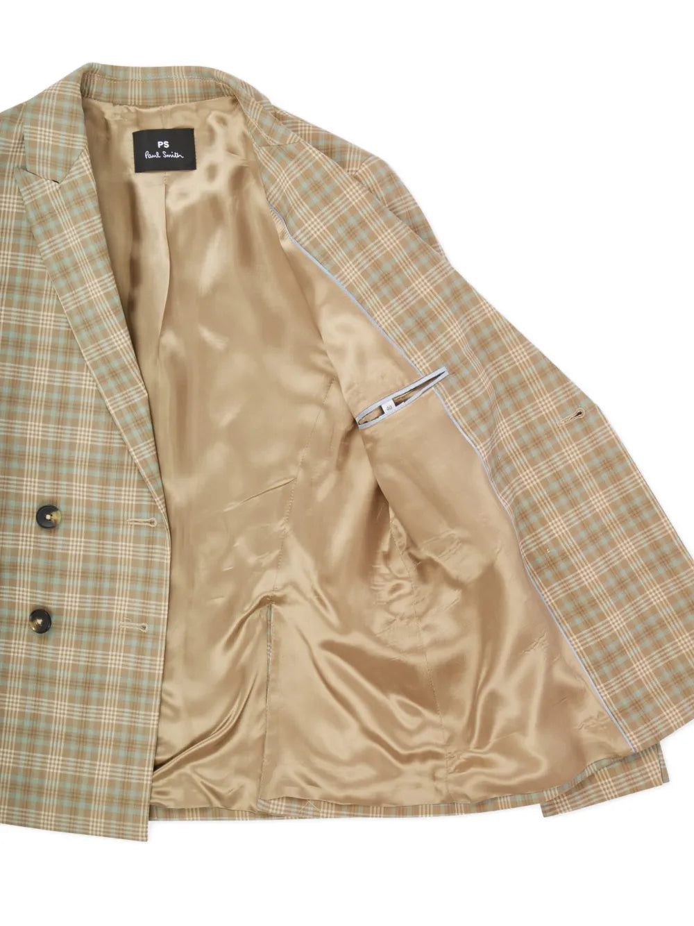 checked double-breasted blazer