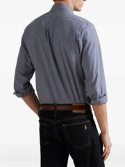 gingham long-sleeved shirt