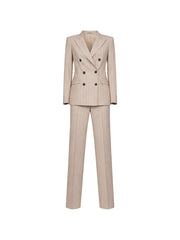 pinstriped double-breasted suit