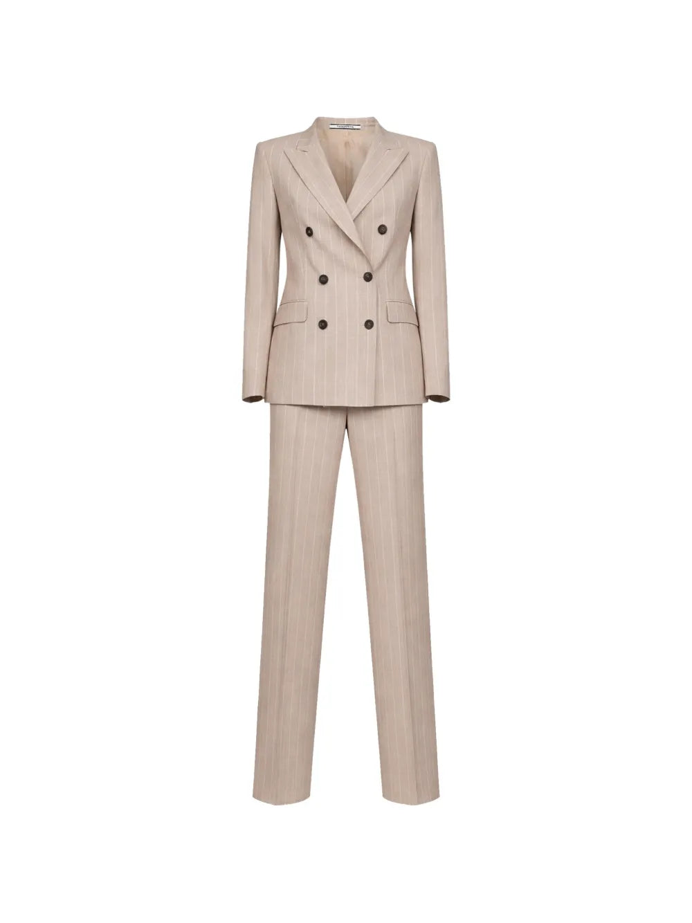 pinstriped double-breasted suit