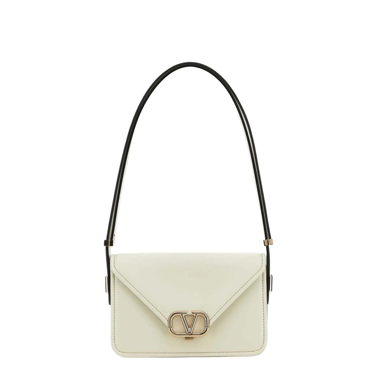 Ivory Leather VLogo Crossbody Bag