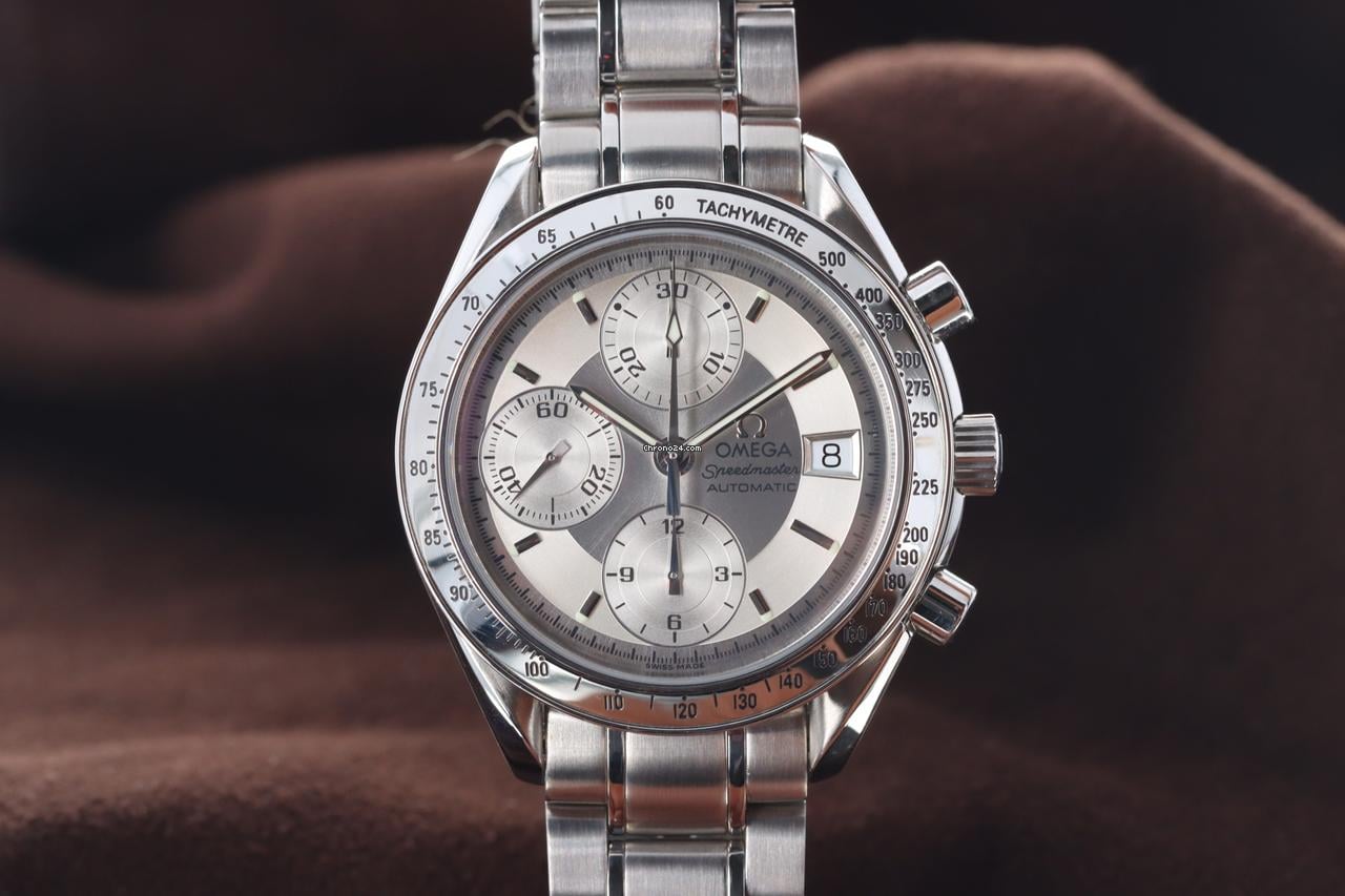 Omega Speedmaster Date Chronograph Date Stainless Steel Silver Dial with Stepped Down Subs 3513.30