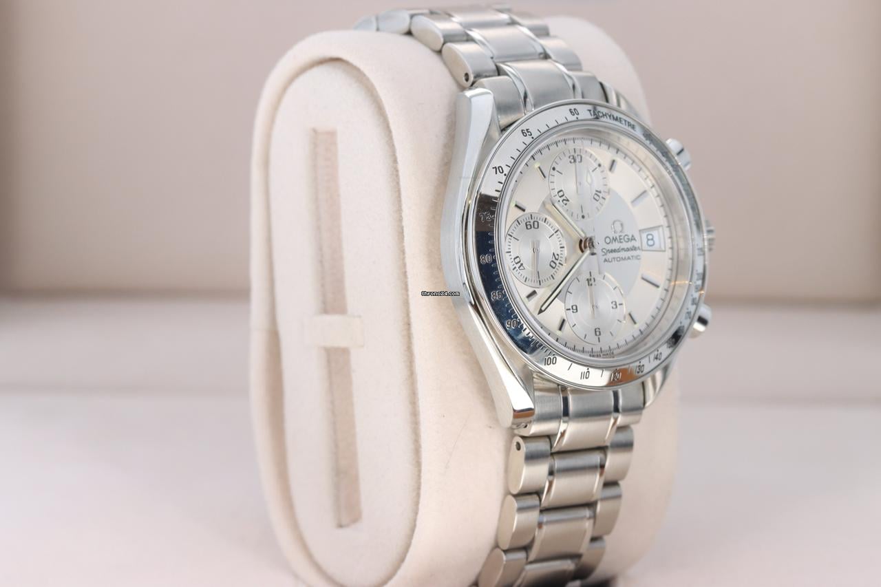 Omega Speedmaster Date Chronograph Date Stainless Steel Silver Dial with Stepped Down Subs 3513.30